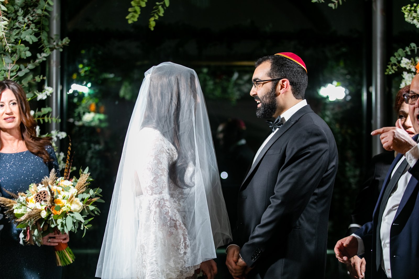 A couple exchanging vows
